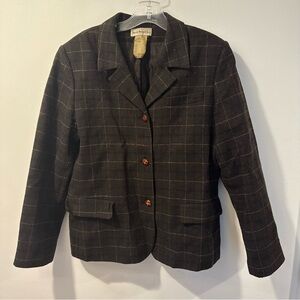 Harve Benard Dark Brown Plaid Blazer